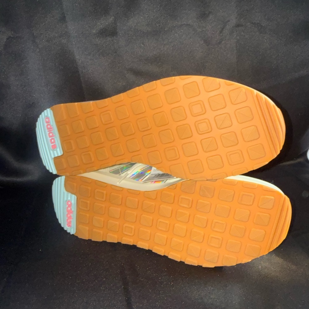 Adidas Women's Cream Sneakers with Holographic Stripes - Picture 5 of 6